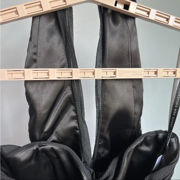 Jenny Yoo Black Dress Women Sz 6 Silk Chiffon Wedding Whimsigoth Halter Y2K EUC - Picture 4 of 13